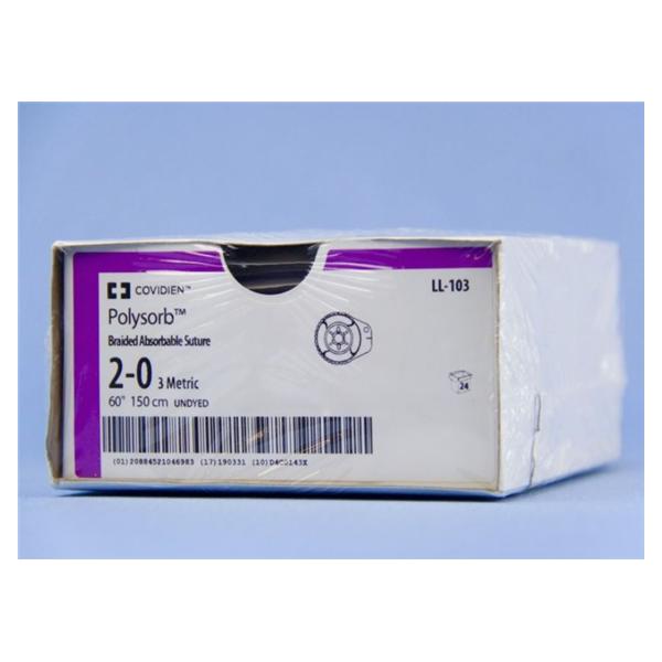 Suture 2-0 Polyester No Needle Polysorb Undyed 60